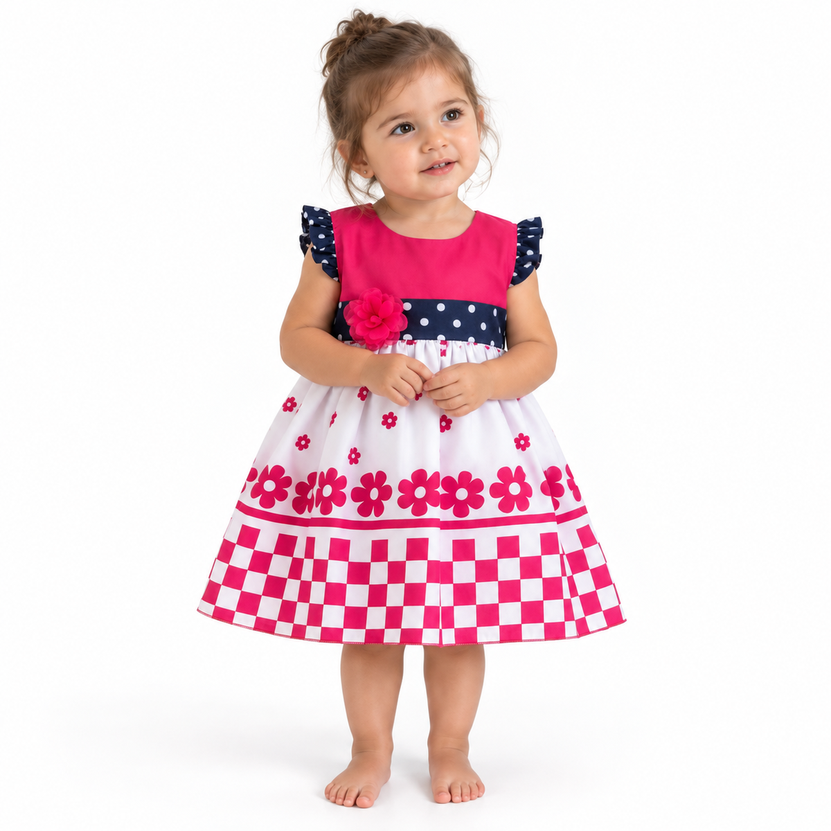 Vestido floral fucsia