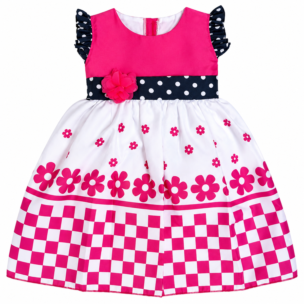 Vestido floral fucsia