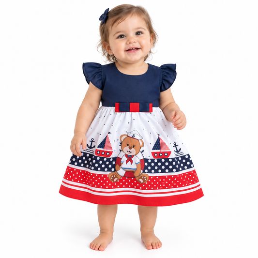 Vestido Marinero Osito Navy