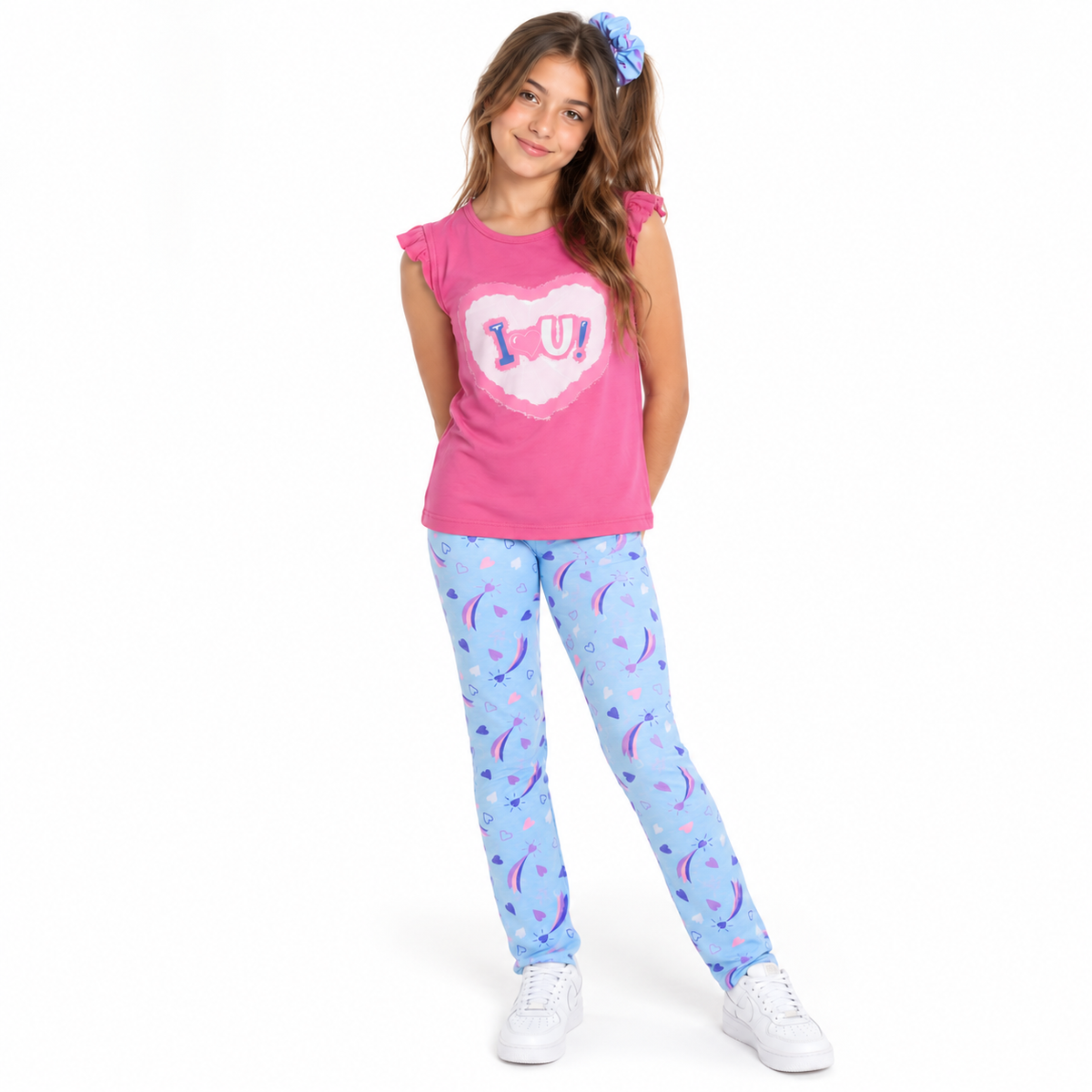 Conjunto I Love Arcoíris azul