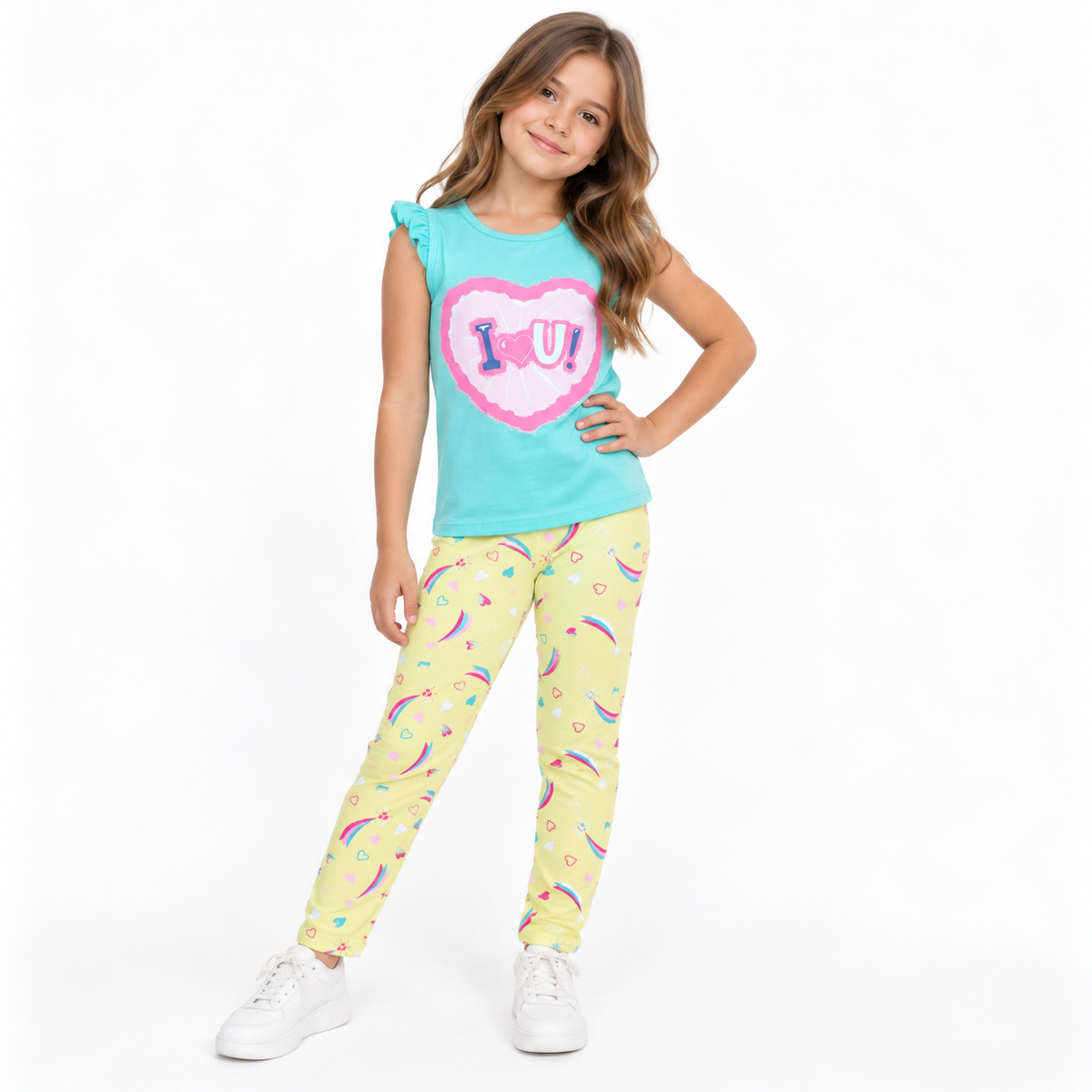 Conjunto I Love Arcoíris verde