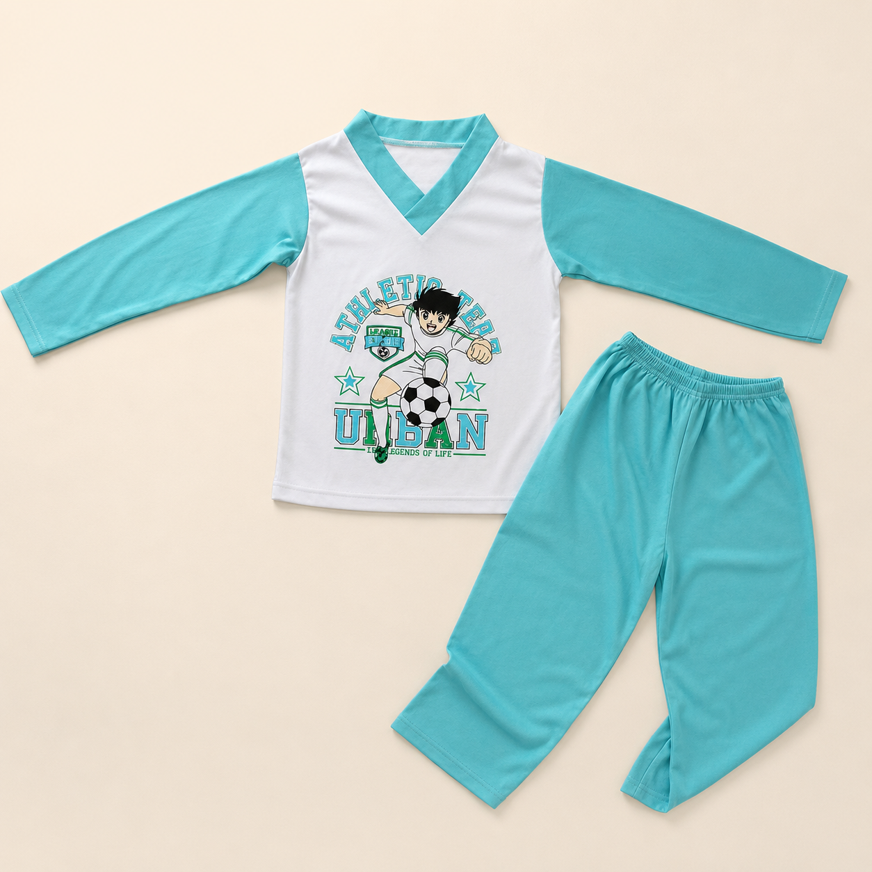 Pijama Infantil Fútbol Aqua