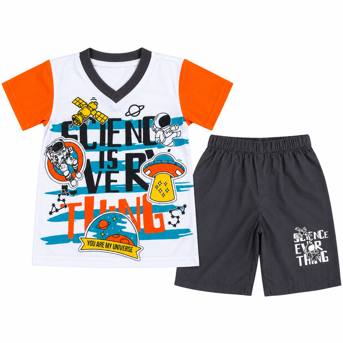 Conjunto Espacial Naranja y Gris