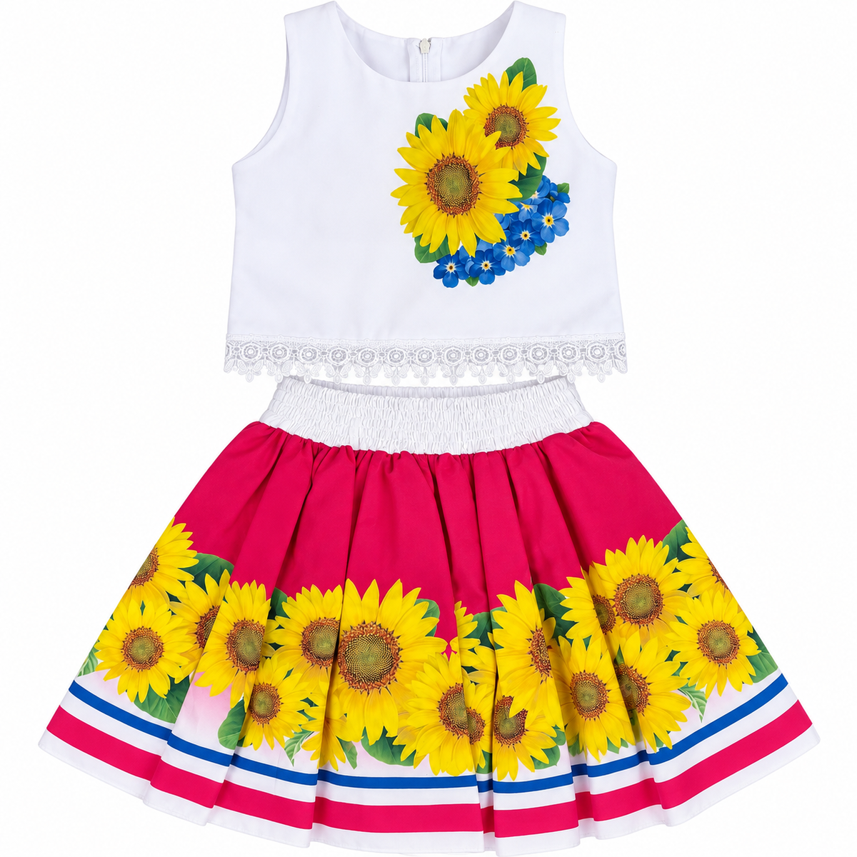 Conjunto Girasoles Fucsia