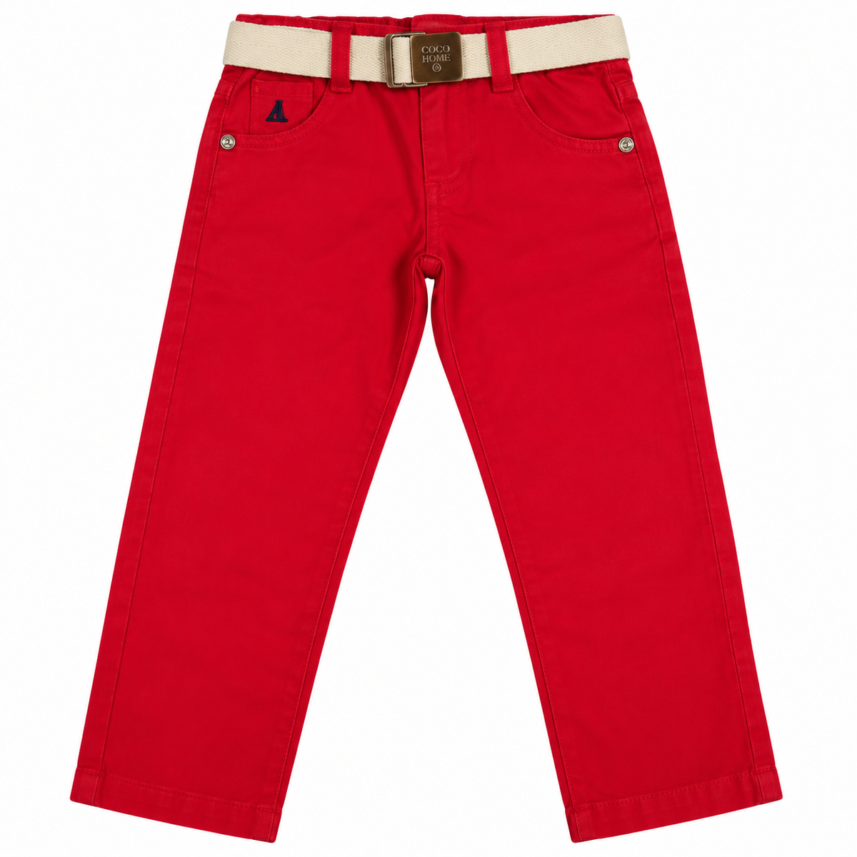 Pantalón Rojo con Cinturón