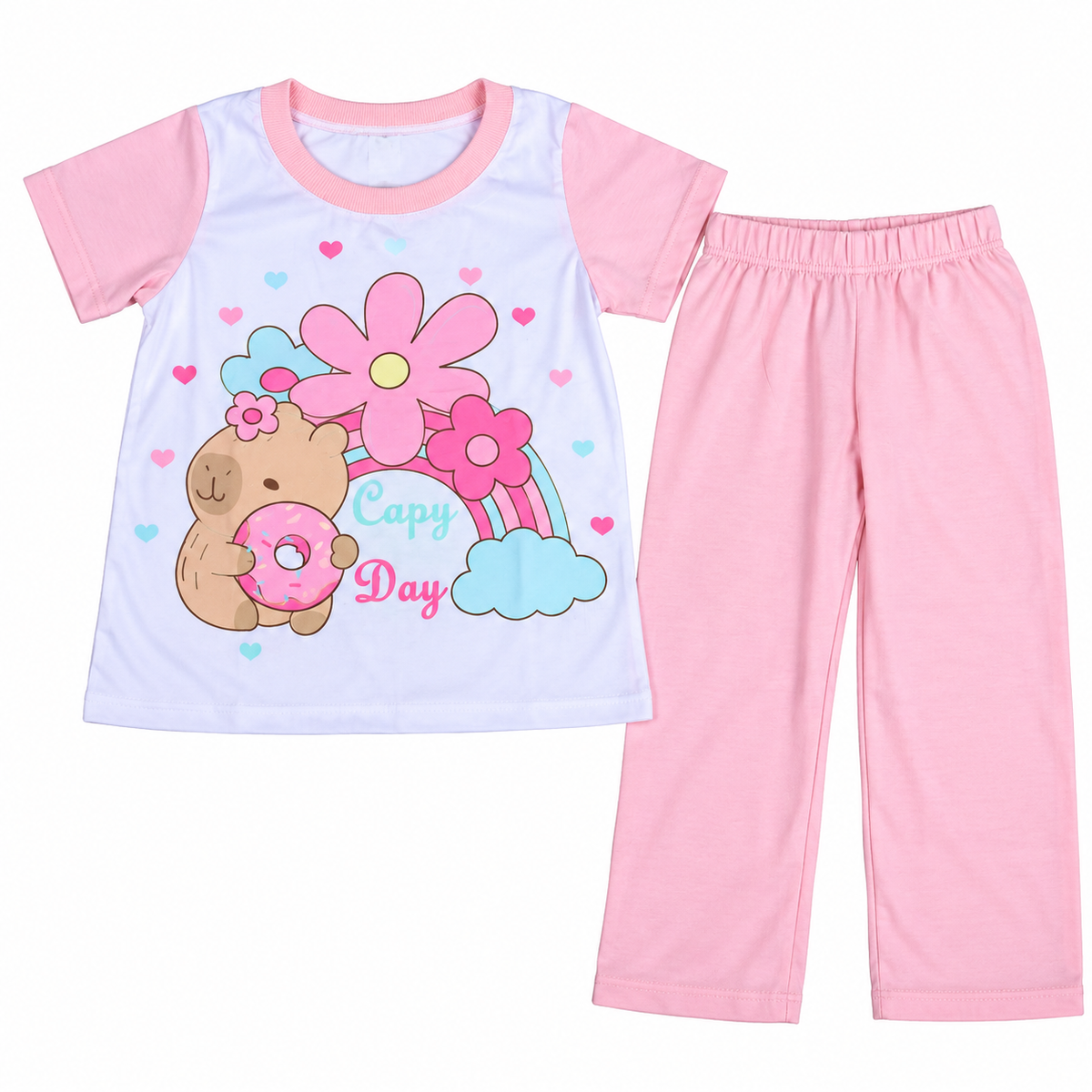 Pijama Flores y Arcoíris
