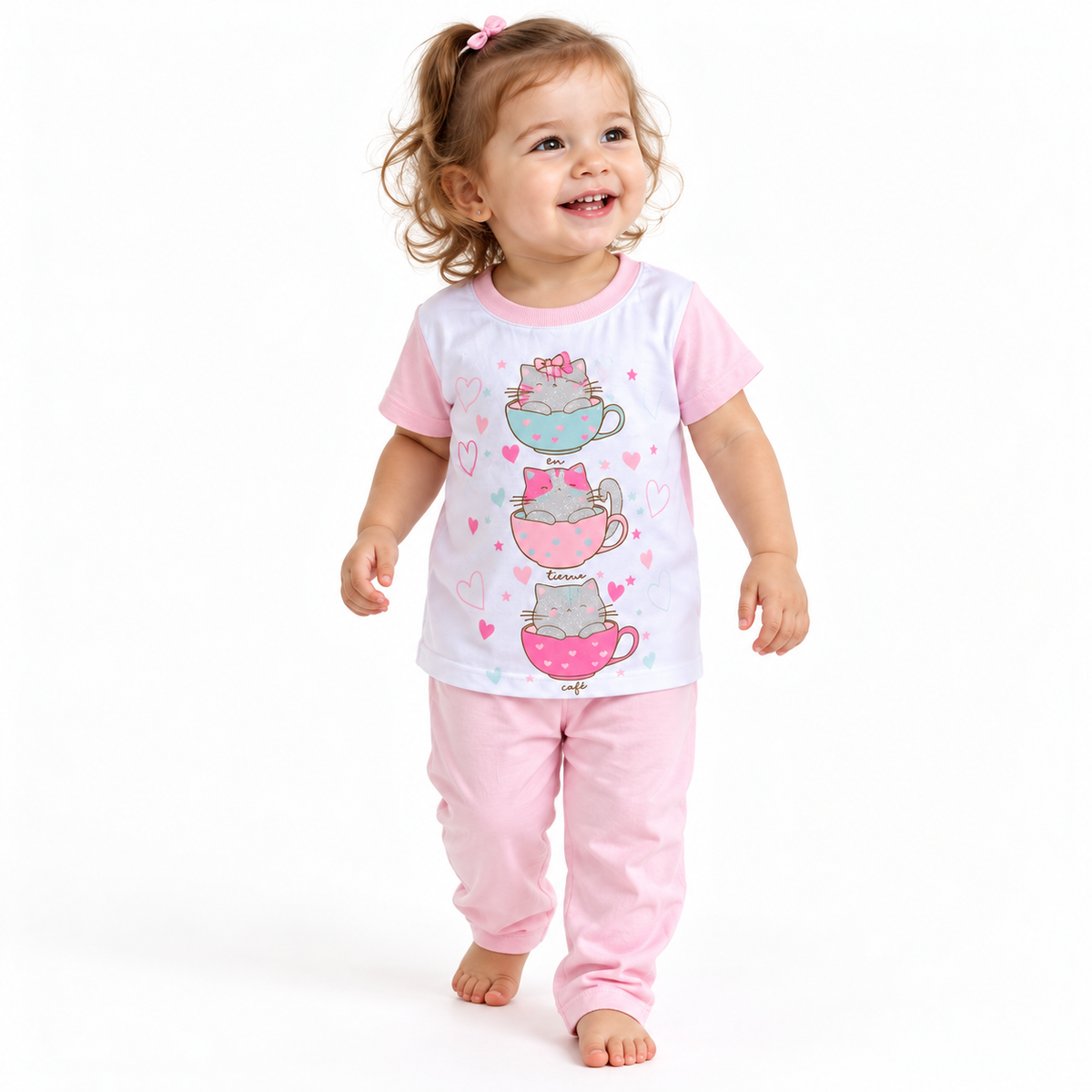 Pijama Gatos Rosa