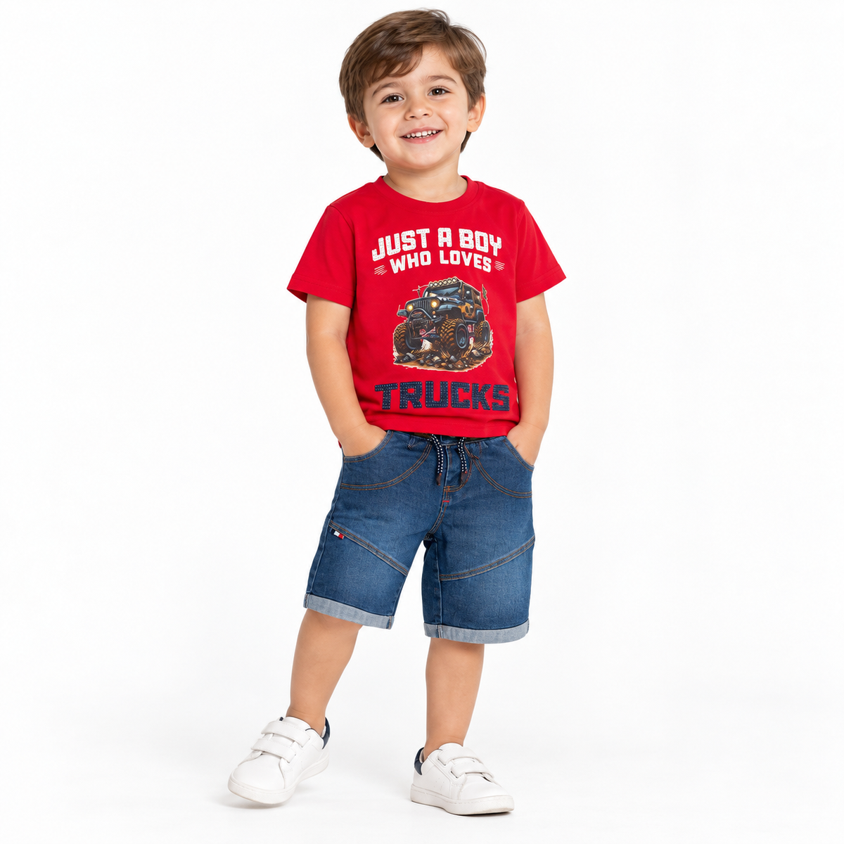 Conjunto Niño Trucks Rojo