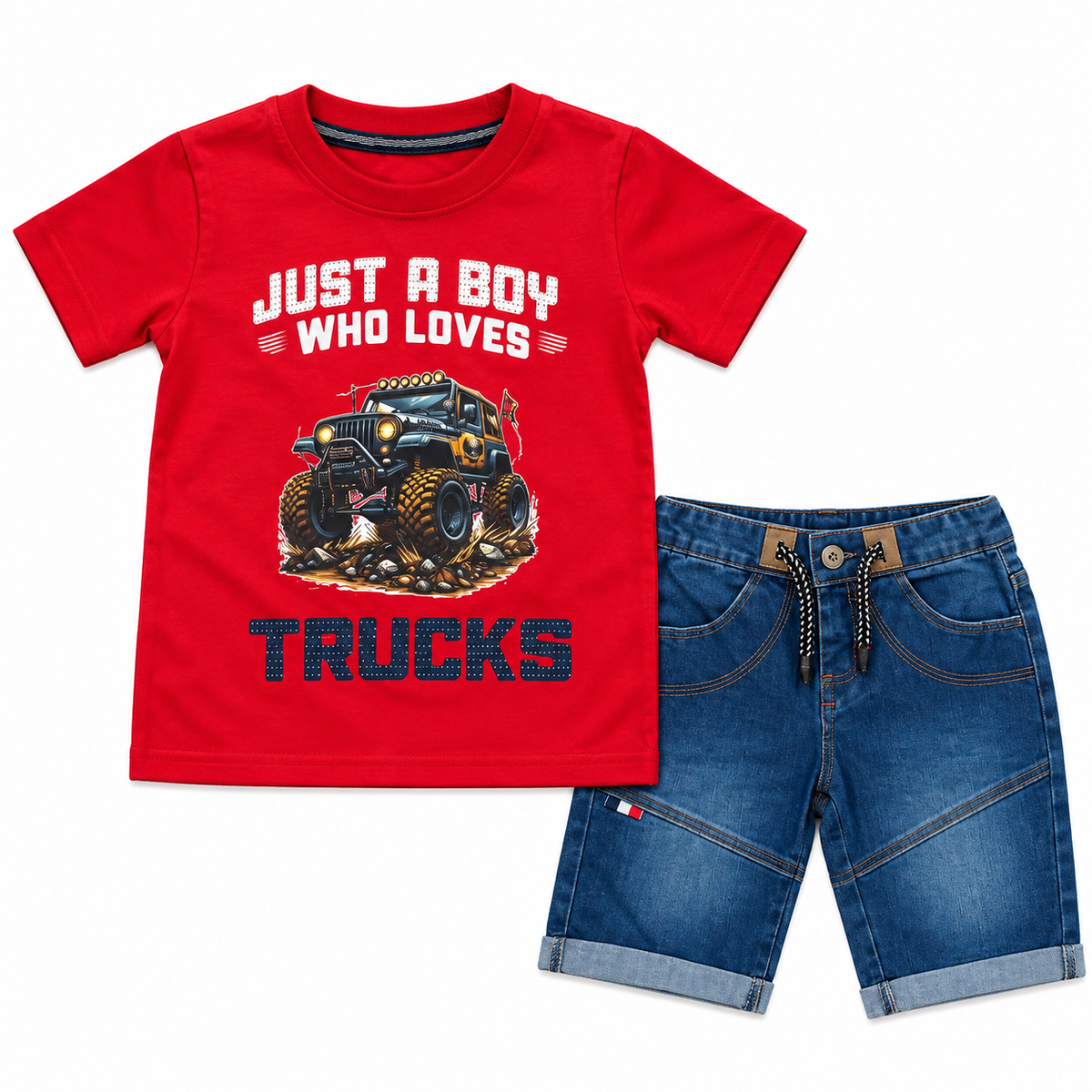 Conjunto Niño Trucks Rojo
