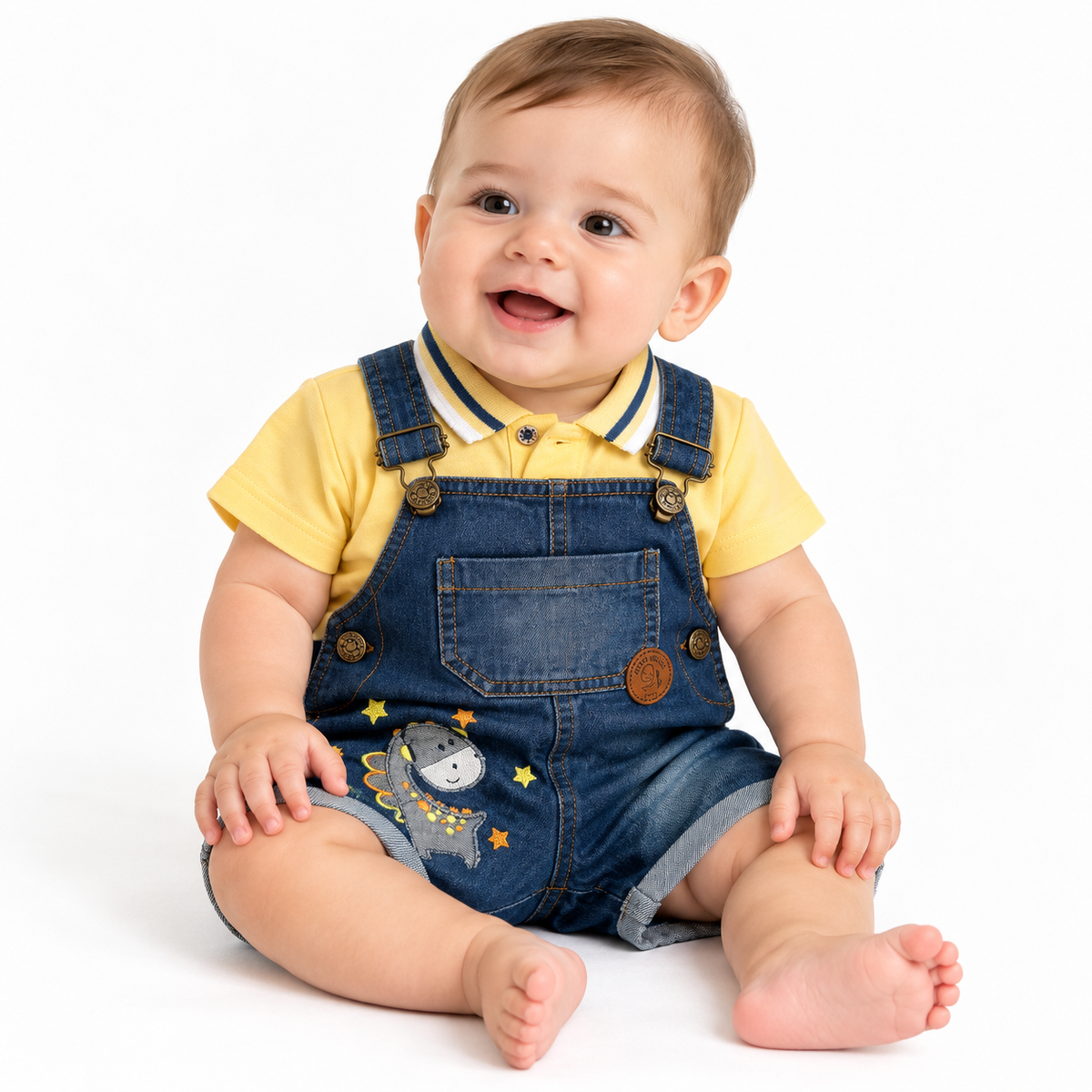 Conjunto Dino Denim y Amarillo