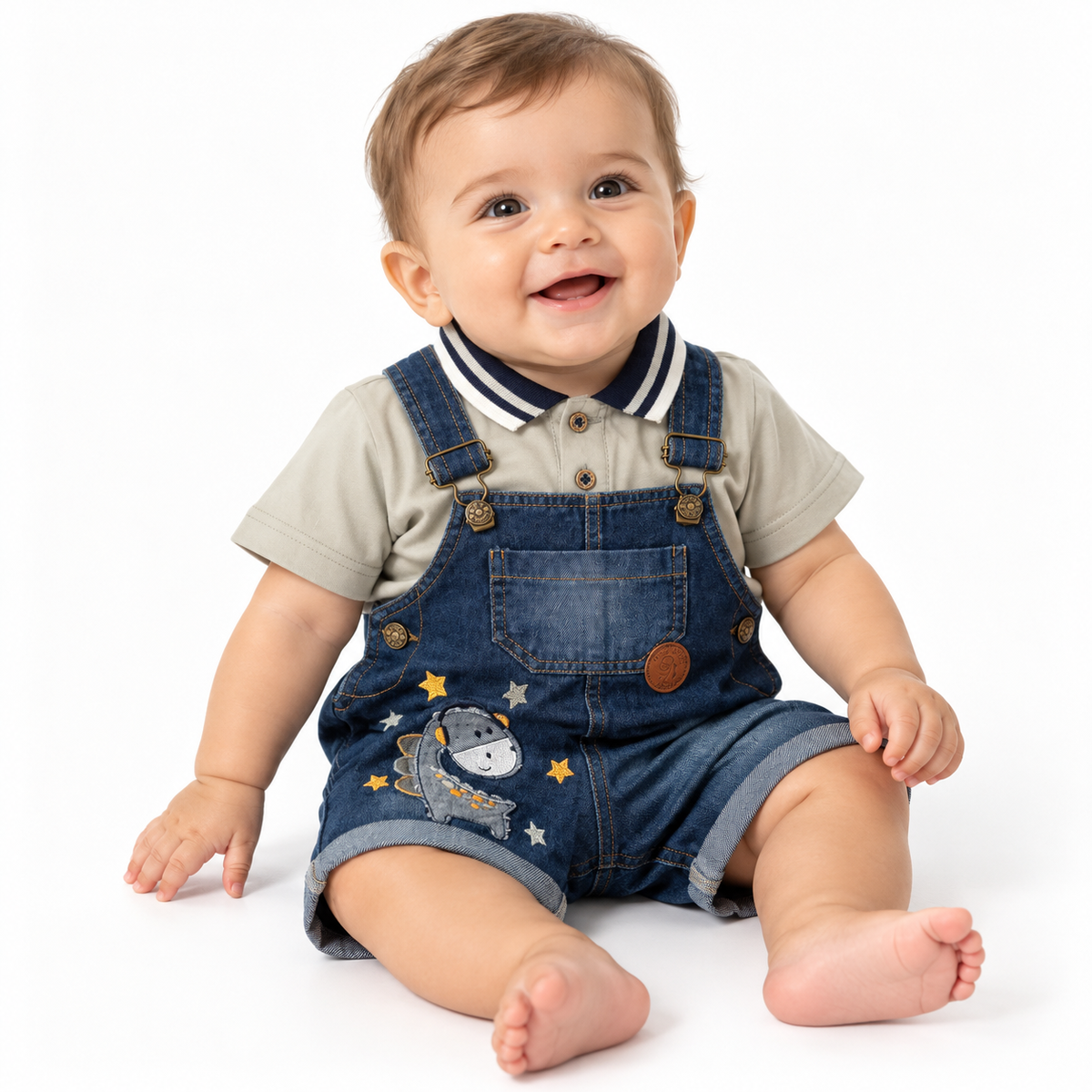 Conjunto Dino Denim y Verde