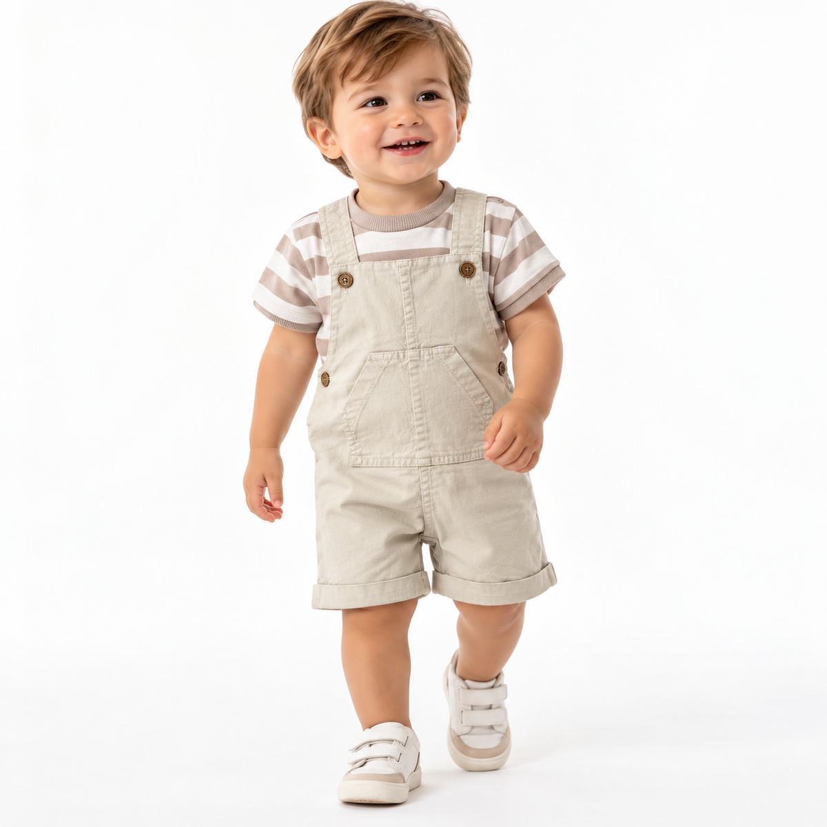 Conjunto Beige Rayas Taupe