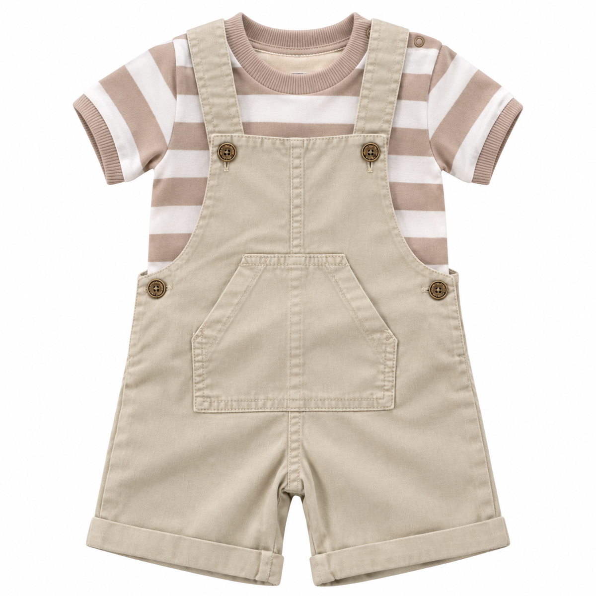 Conjunto Beige Rayas Taupe