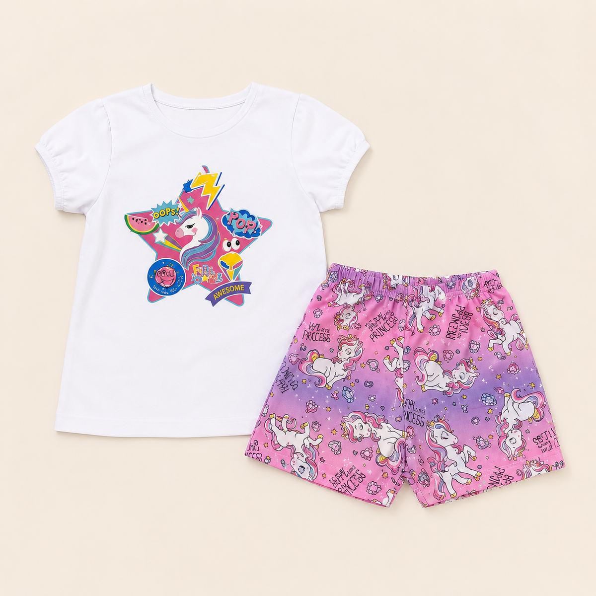 Conjunto Unicornio Girl Power Blanco
