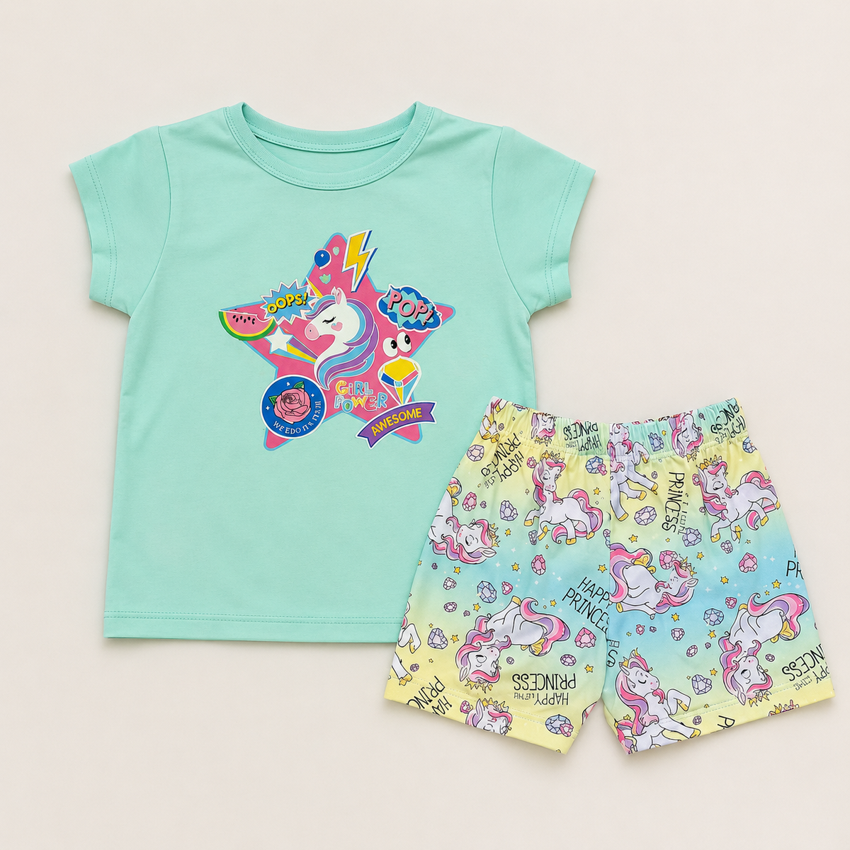 Conjunto Unicornio Girl Power Verde