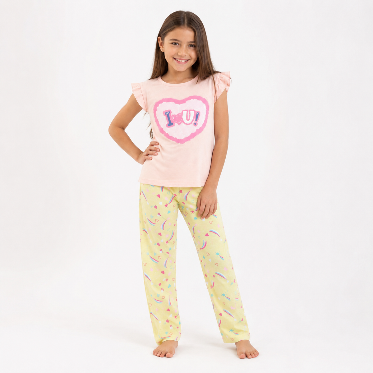 Conjunto I Love Arcoíris Amarillo