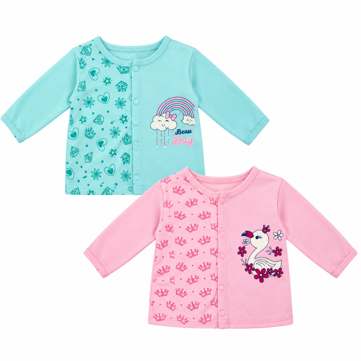 Blusas X 2  Bebé Arcoíris y Cisne