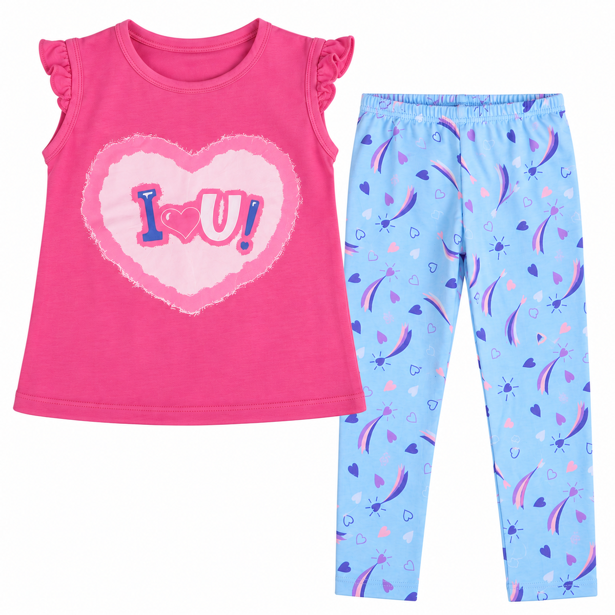 Conjunto I Love Arcoíris azul