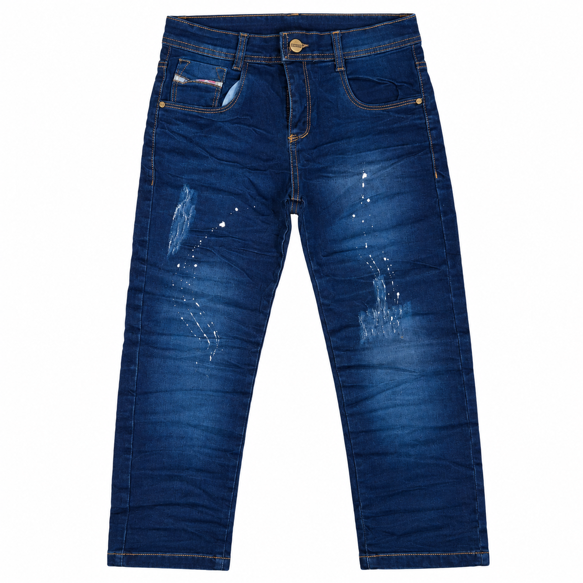 Jean Azul Oscuro Salpicado