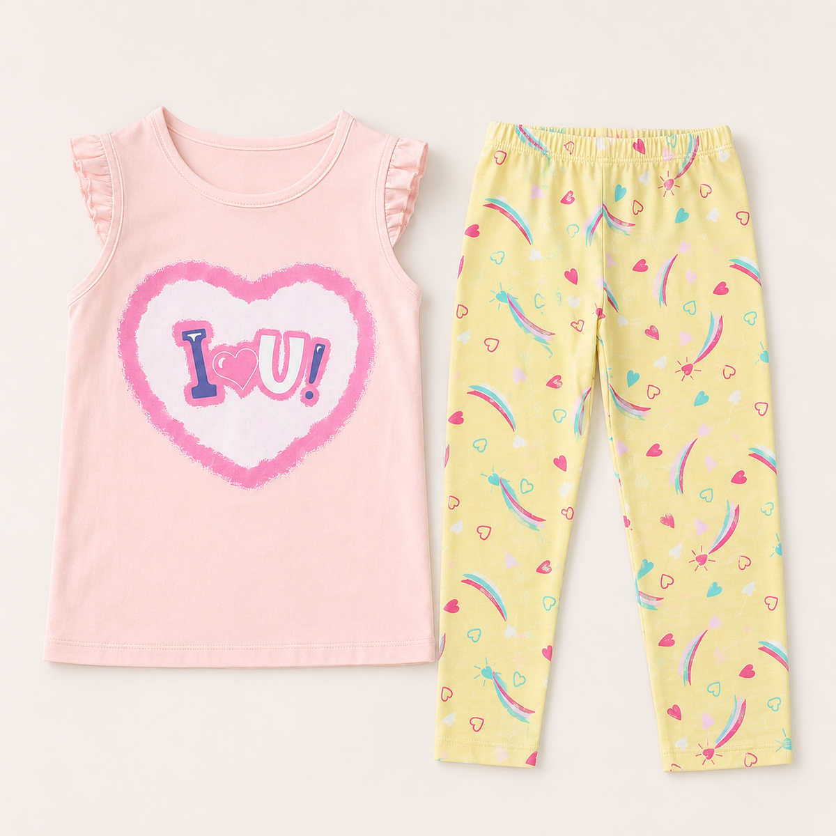 Conjunto I Love Arcoíris Amarillo