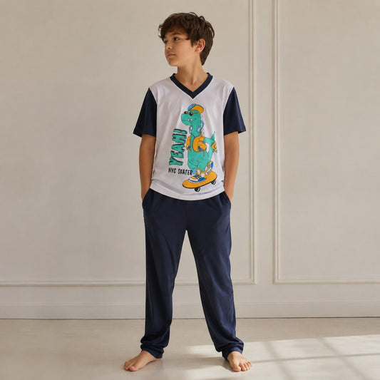 Pijama Dino Skater Azul
