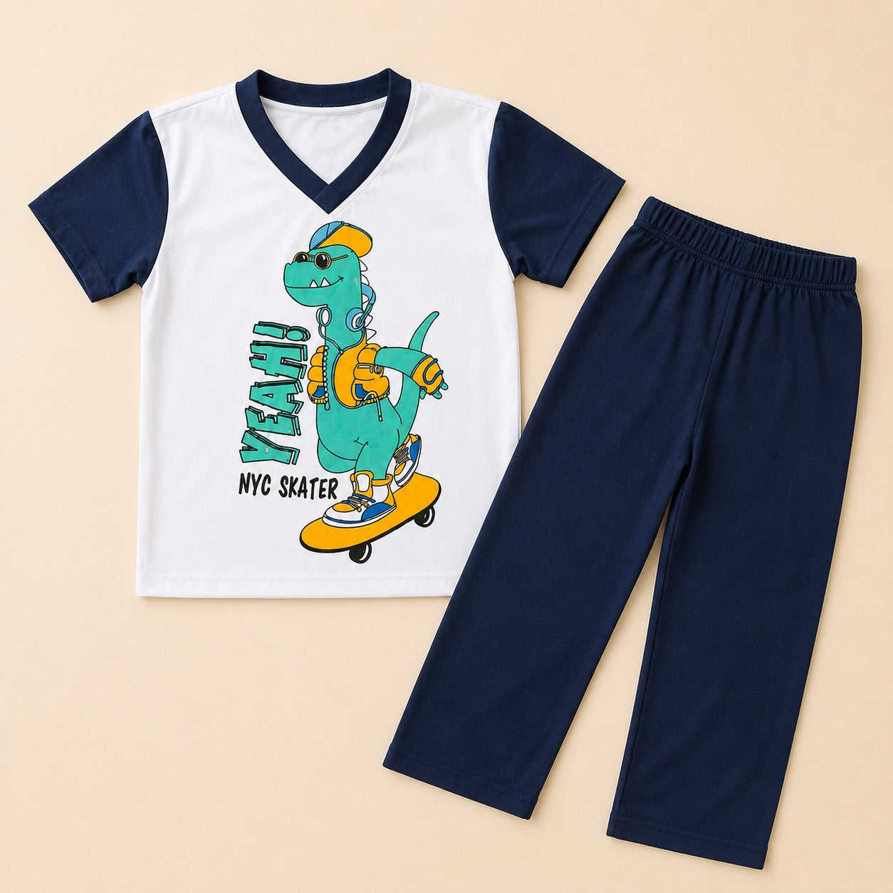Pijama Dino Skater Azul