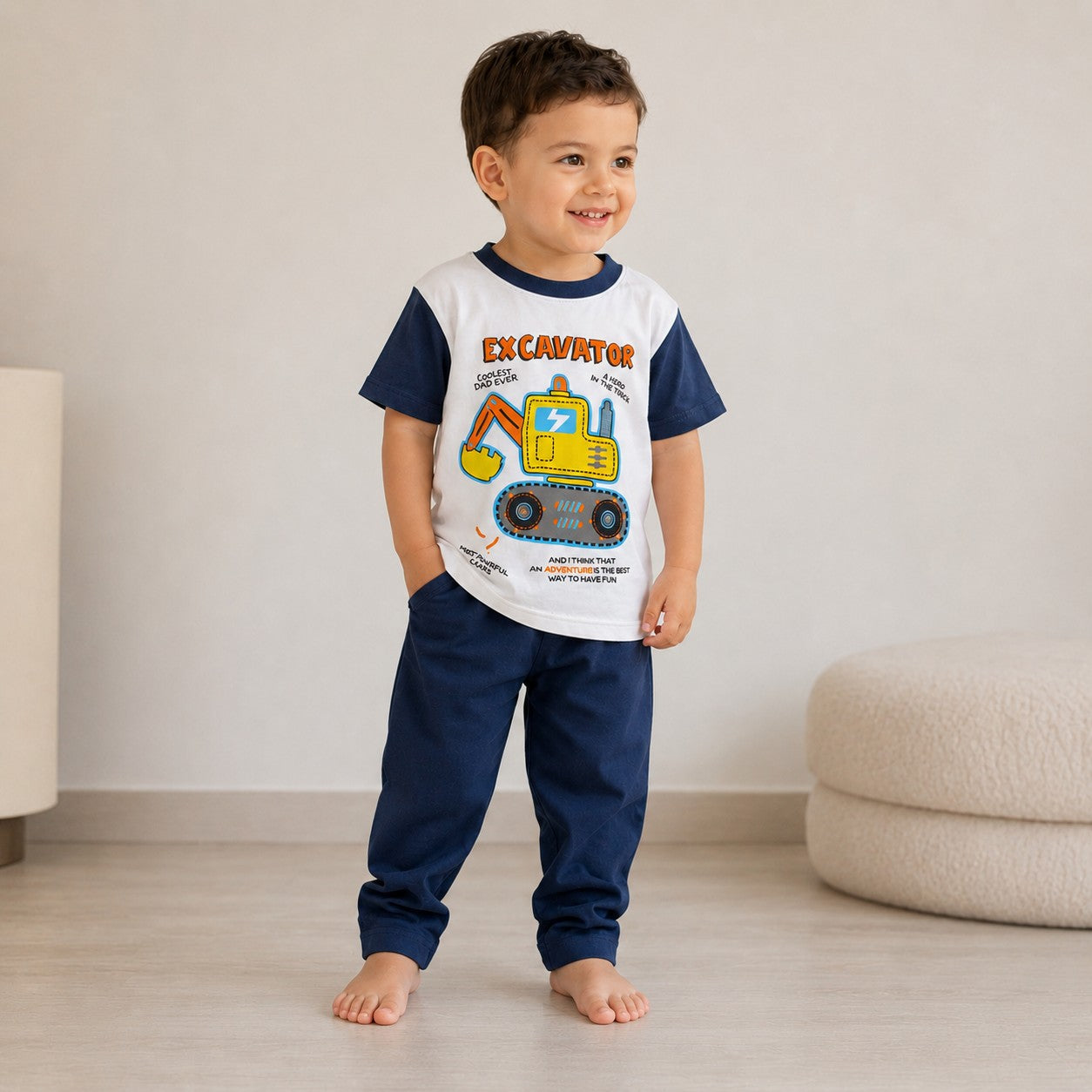Pijama Excavadora Azul