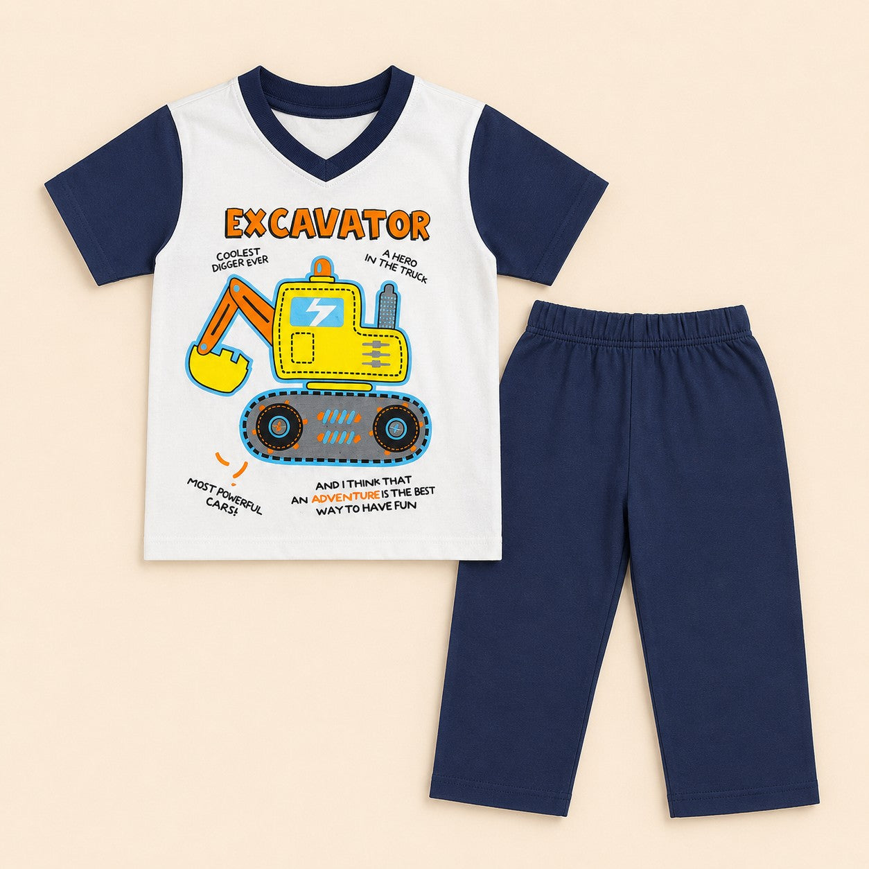 Pijama Excavadora Azul