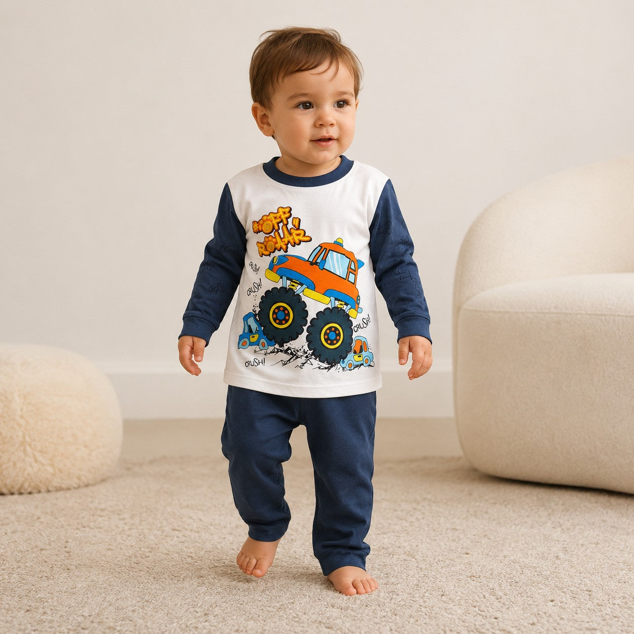 Pijama Monster Truck Azul