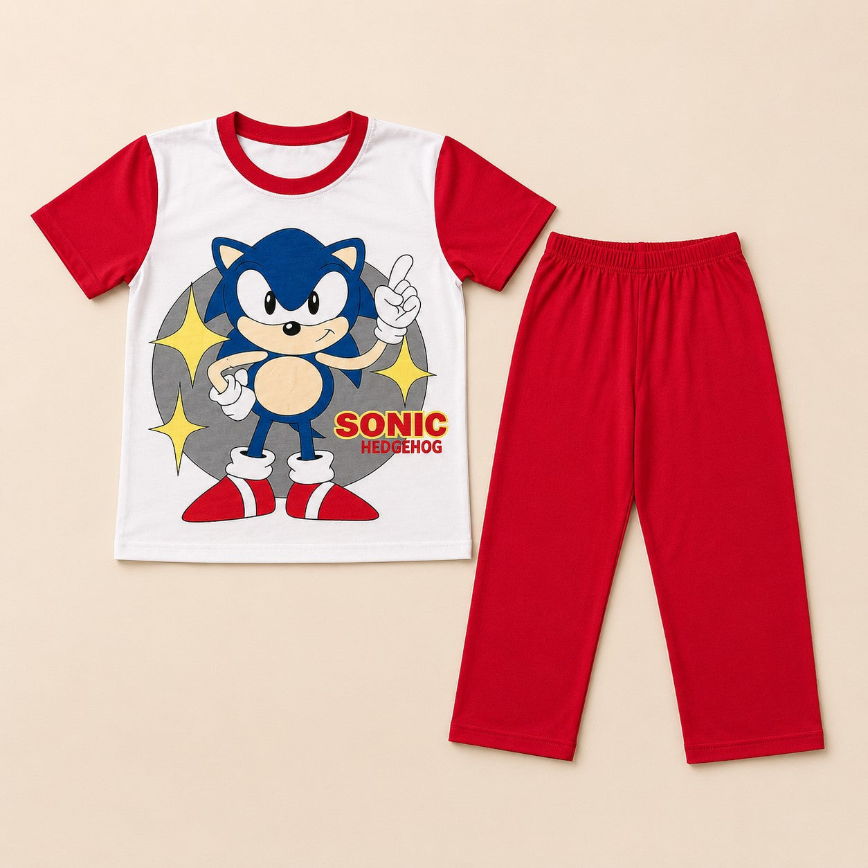 Pijama Sonic Roja Infantil
