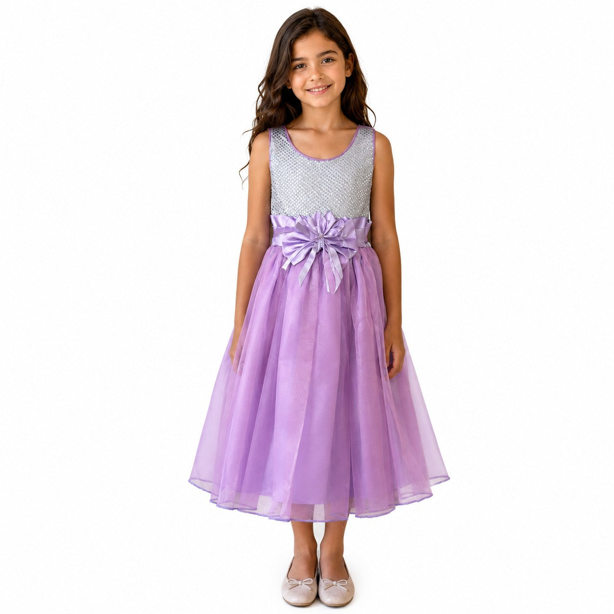 VESTIDO TUL MORADO LENTEJUELAS