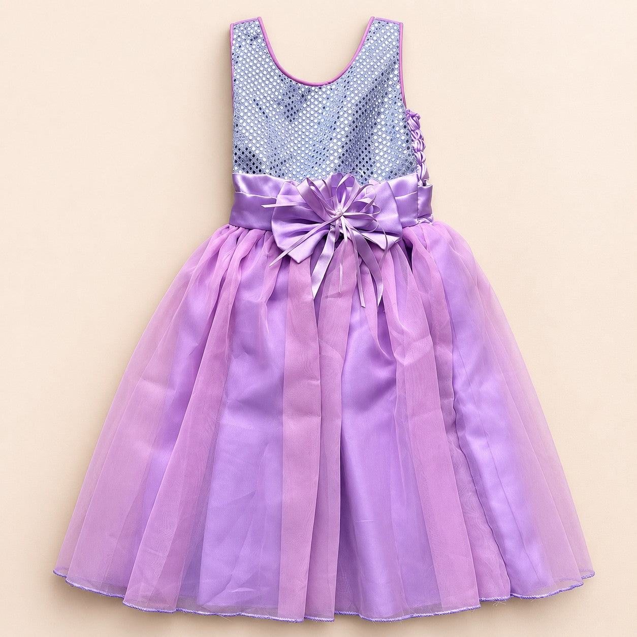 VESTIDO TUL MORADO LENTEJUELAS