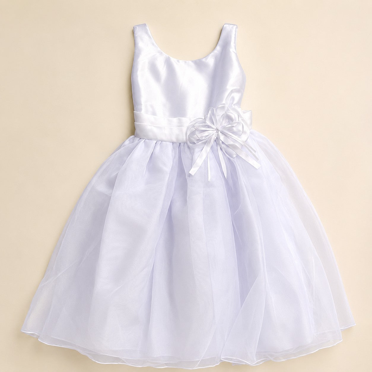 VESTIDO TUL BLANCO LISO