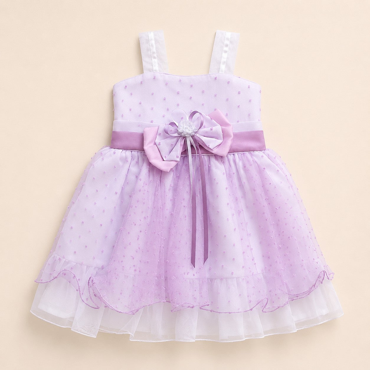 Vestido Tul Lila Moño