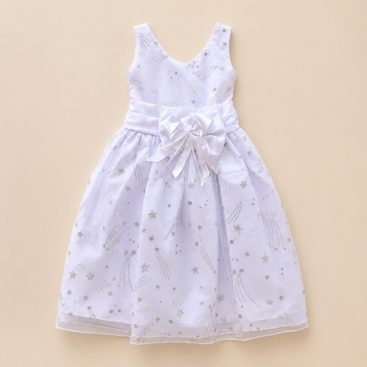 Vestido Estrellas Blanco Perla