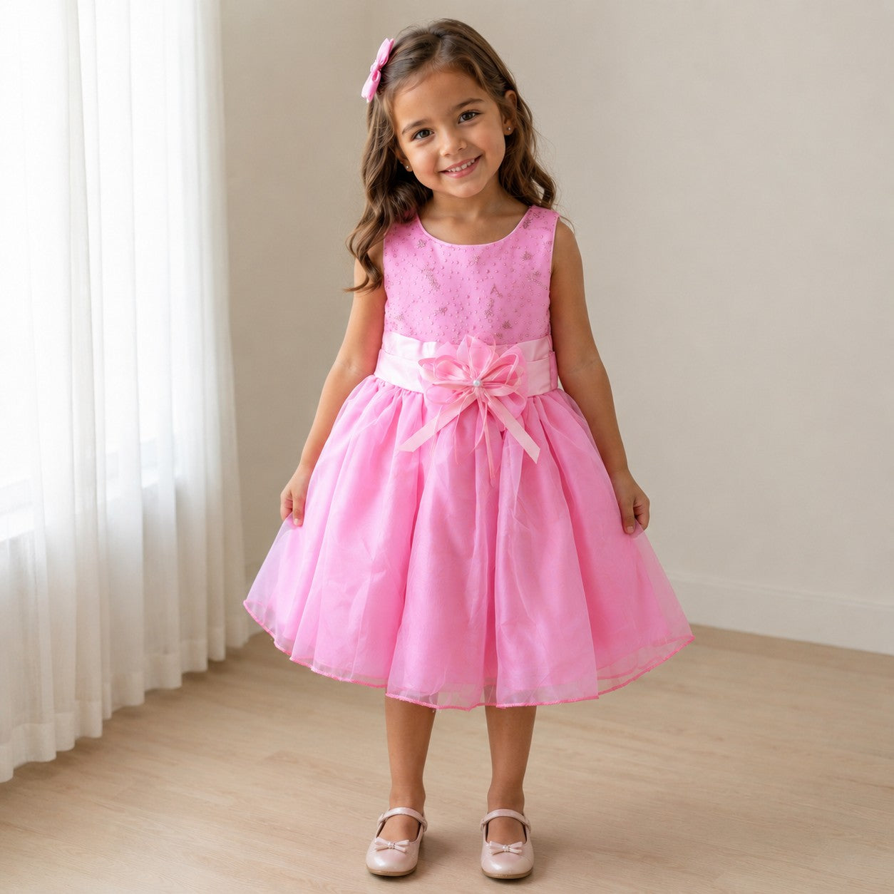 Vestido Princesa Rosa Moño