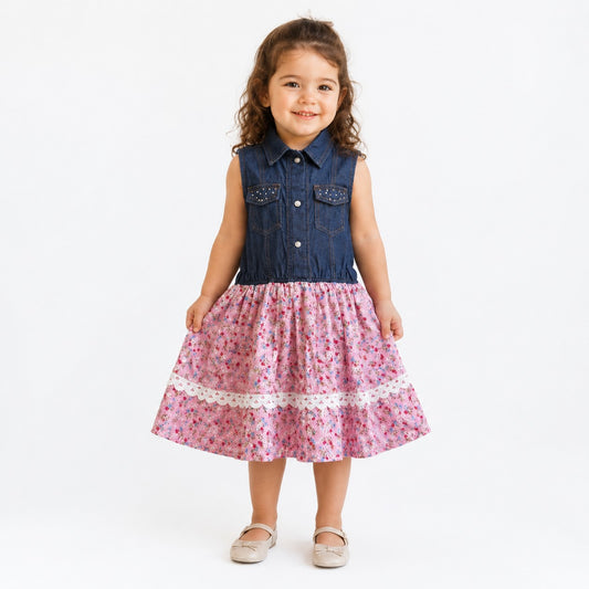 VESTIDO BLUSA JEAN Y FLORES
