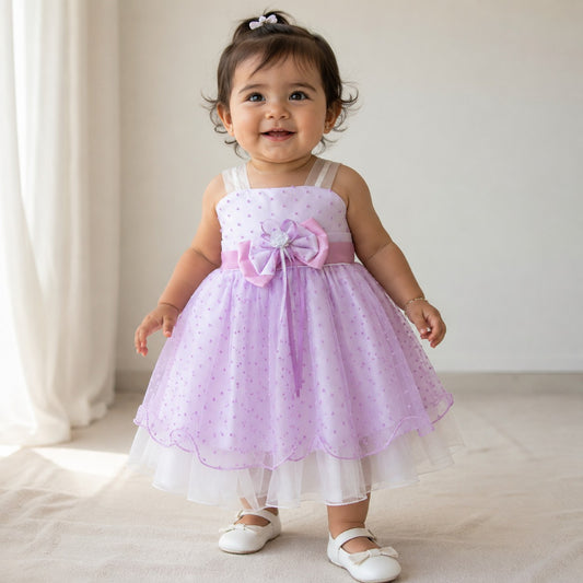Vestido Tul Lila Moño
