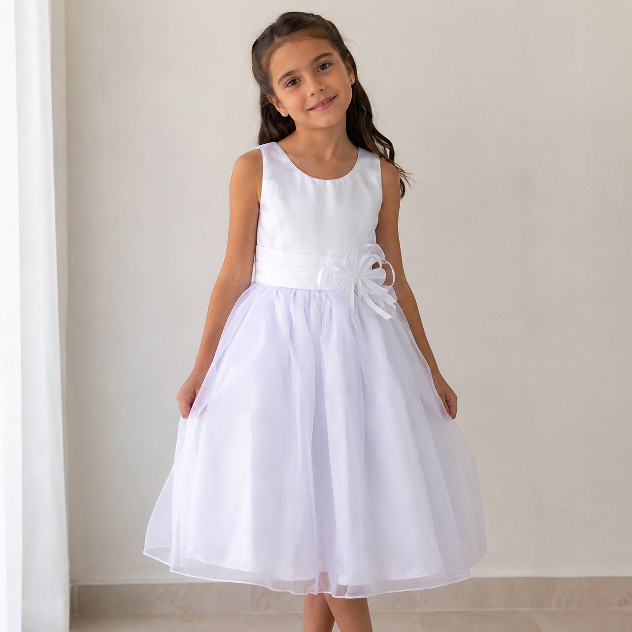 VESTIDO TUL BLANCO LISO