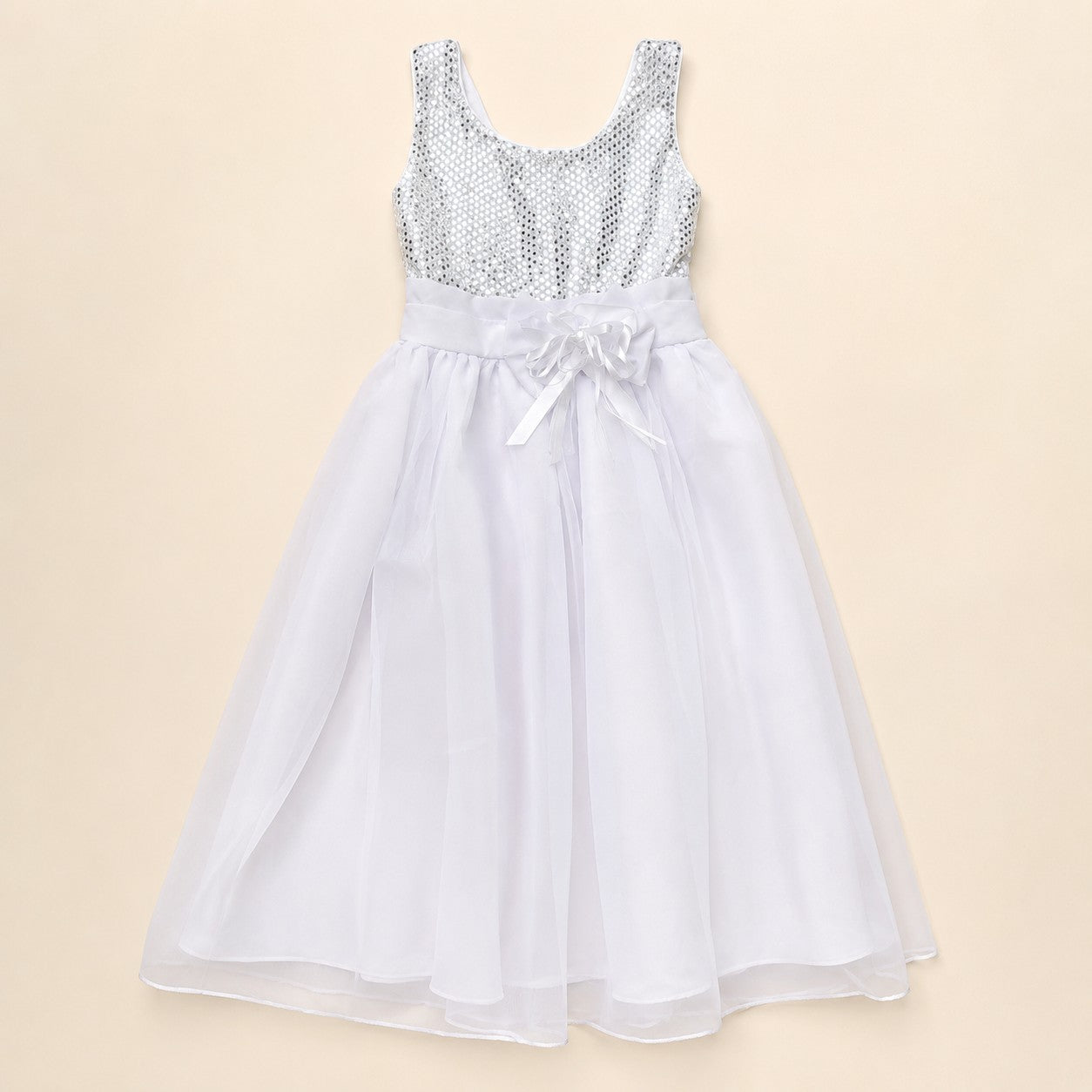 Vestido Blanco Lentejuela Brillo
