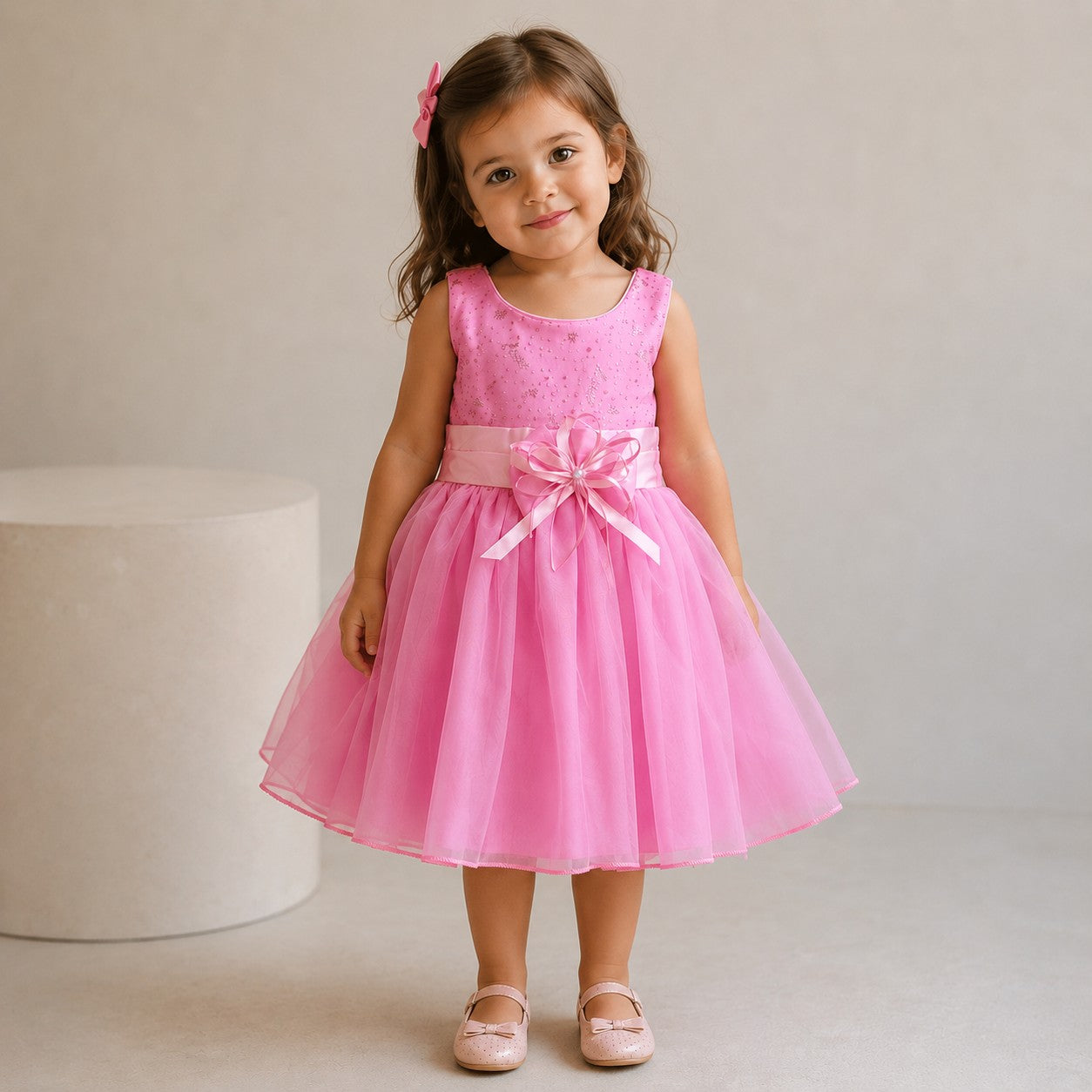 Vestido Princesa Rosa Moño