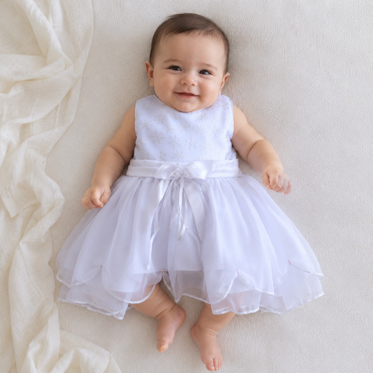 Vestido Fiesta Blanco Copos