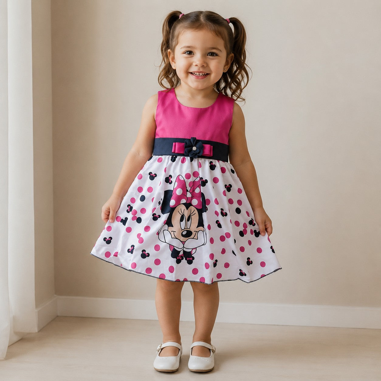 Vestido Minnie Rosa Lunares